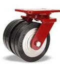 Heavy Duty Swivel Casters Featuring 6 By 2 Inch Twin Polyurethane Wheels On Rugged Aluminum Cores And Precision Sealed Bearings For A Smooth Operator Roll.