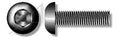 2500 Pieces 1/4-20 X 2-1/4 Security Machine Screws Button Head Hex Socket Pin Drive Alloy Steel Side View