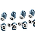 23mm Shower Door Rollers 8PCS Replacement Set with Double Top and Single Bottom Runners, spring loaded wheels for glass doors