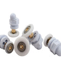 4PCS 23mm shower door rollers replacement with copper rod pulley, nylon runners, stainless steel, strong load bearing wheels