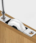 Close-up of installed Two Pack 23mm Diameter Screen Door Rollers Nylon Wheel With Stainless Steel Shell Electroplating Finish
