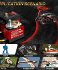 25KG High Torque Servo Motor, Miuzei RC Steering Servo Metal Gear Waterproof Compatible with 1/8, 1/10 RC Car, with 25T Horn 180 Degree (2) in application scenarios including RC car, robot, ship model, and more.