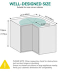 Diagram showing dimensions for 28 Inch Kidney Shaped Chrome Pie Cut Lazy Susan Corner Organizer For Kitchen Base Cabinets