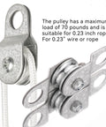 Side view of 28mm Cable Pulley Wheel with Ball Bearing, Smooth No Noise, Small Snatch Block for 0.23 Inch/6mm Wire Rope, 4Pack