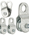 Four 28mm Cable Pulley Wheels with Ball Bearing, Smooth No Noise, Small Snatch Block for 0.23 Inch/6mm Wire Rope