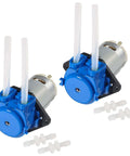 2PCS 12V DC Dosing Pump Peristaltic Dosing Head Low Flow Peristaltic Pump Liquid Small with Connector for Aquarium Lab Analytic Blue
