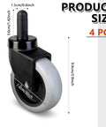 3 Inch Mop Bucket Casters Replacement Set Of 4 Non Marking TPR Caster Wheels With Grip Ring Stem for WaveBrake models
