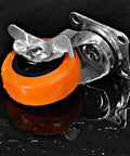 Caster Wheels, 3 Inch Heavy Duty Casters Set of 4 - Locking Swivel Plate Polyurethane Wheels with Brake for Furniture, Carts, and Workbench