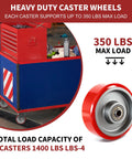 3 Inch Heavy Duty Caster Wheels Set Of 4 With Polyurethane On Cast Iron Wheels 1400 Lb Capacity Industrial Casters