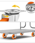 Caster Wheels, 3 Inch Heavy Duty Casters Set of 4 - Locking Swivel Plate Polyurethane Wheels with Brake for Furniture, Carts, and Workbench