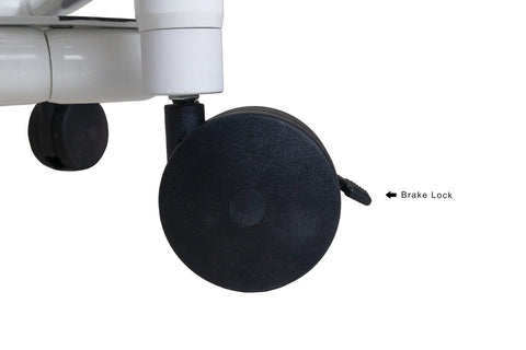 Close-up of 3 Inch Replacement Shower Chair Wheels Set Of Four Locking Casters For Rolling And Commode Chairs Fits Model RL 1