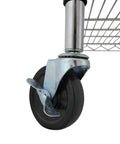 3 Inch Heavy Duty Caster Wheels With 1 Quarter Inch Thread Stem Set Of 4 For Wire Shelving Furniture And Carts Durable Polyurethane And Steel Construction Replacement Wheels For Home Office Shop Carts And Shelving Units, installed on wire shelving