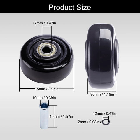 3 Inch Caster Wheels 4 Pack Heavy Duty PU Board Caster For Cart Dollies Replacement Wheels dimensions and axle size