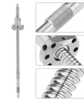 300mm Rolled Ballscrew Ball Nut Anti-Backlash for Precision CNC Linear Motion, silver, detailed views, smooth operation.