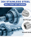 20 Pcs M6x10mm Ball Point Set Screws 304 Stainless Steel With Hex Socket Spring Ball Point Grub Screws for precision engineering.