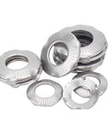 Conical Disc Spring Cup Washers 304 Stainless Steel 5 16 Inch 10 Pack stacked on white background
