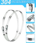 Hose Clamp Set Of Six 12 Inch 304 Stainless Steel Worm Gear Clamps For Fuel Lines Dryers Intercoolers Garden Water Piping Washing Machines And Automotive Plumbing 290mm To 310mm Clamp Size