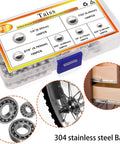 620PCS 304 Stainless Steel Precision Balls,Bicycle Bearing Balls Assortment Kit with various sizes and bicycle and drawer applications