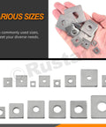Protect fasteners with even load distribution using this 304 stainless steel square plate washers set, 100 pieces in 15 sizes