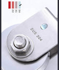 Close-up of Pulley,Pulley Wheel, 2pcs Heavy Duty Sheaves Track Pulley,304 Stainless Steel Directional Roller with SUS 304 marking.