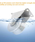 Stainless Steel 304 V Groove Gate Wheels Heavy Duty Track Roller With Double Bearing Plate Caster submerged in water