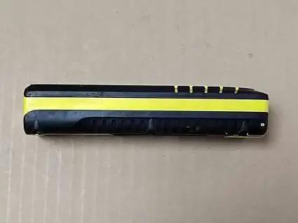 Rugged Black Carrying Case For Disto D5 Laser Measure Device Heavy Duty Impact Resistant Storage Shell top view with yellow accents