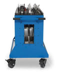 Front view of Heavy Duty Press Brake Changeover Cart For American Style Tooling VT36600 with wide base and ergonomic handle.