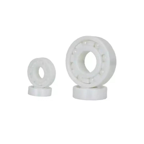 Full Ceramic Bearing ABEC-9 Precision ZrO2 Zirconia Deep Groove Ball Bearing 5x10x4 Millimeters displayed with two sizes.