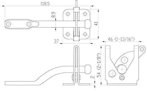 Heavy Duty 304 Stainless Steel Self Locking Gate Latch With Padlockable Security And Reversible Left Right Yard Fence Hardware dimensions and design
