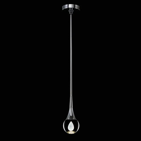 Teardrop Crystal Chrome Globe Pendant Light Fixture One Light LED Mini Pendant For Kitchen Island Bar Dining Room And Bedroom