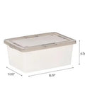 Crushing Clutter Game Changer Heavy Duty Plastic Storage Totes With Secure Snap On Lids 6 Pack, 11x16 inch bin with lid.