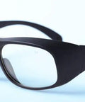Premium Laser Safety Glasses For Beauty Clinics Loaded With Heavy Duty Armor Against Co2 And Erbium Lasers At Two Thousand Seven Eighty And Twenty Nine Four Zero Nanometers While Guaranteeing Snappy Vision When Things Get Hot, black frames.