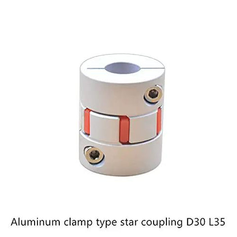 Rock Solid Aluminum Spider Coupling For CNC Stepper Drivers Featuring Slick Elastic Jaw Design And Beast Mode Torque Transfer Compatible With Five To Sixteen Millimeter Shafts, aluminum clamp type star coupling D30 L35.