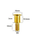 Premium Titanium Fuel Tank Quick Release Cap With Heavy Duty Socket Cap Screws, gold 10mm cap with M5 screw thread.