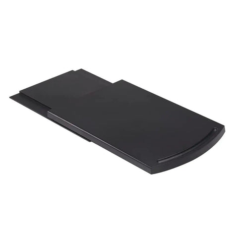 Slick Heavy Duty Kitchen Appliance Slider With Low Profile Rolling Wheels, black plastic slider tray for easy appliance access.