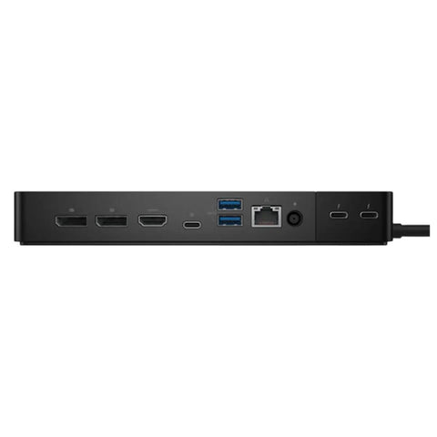 Thunderbolt Dock 130W Bundle showing multiple USB-C and DisplayPort connections for versatile connectivity options.