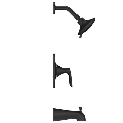 Single Handle Matte Black Shower Faucet Set With 5 Mode Multi Function Shower Head And Quick Connect Tub Spout For Complete Bathroom Upgrade Kit