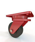 Built Tough Smooth Rolling Swivel Caster Wheel With 5 Inch Cast Nylon Rollers And Half Inch Precision Bearings for heavy duty use.