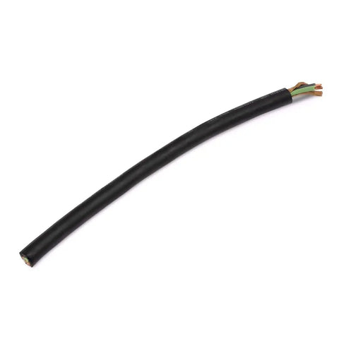 Kickass 10 3 SOOW Flexible Workhorse Cord 600 Volt Pro Level Industrial Rubber Cable 20 Foot Length showing black rubber insulation and copper strands.