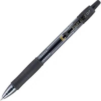 No Mess Smooth Writing Gel Pens Fine Point 0.7mm Black Ink 12 Pack Long Lasting Office Supplies For Note Taking, single pen view.