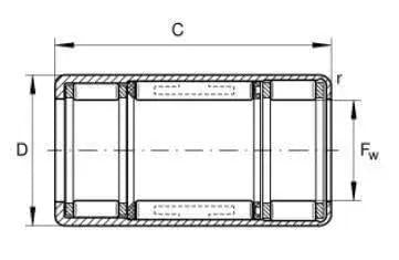 Heavy Duty One Way Needle Roller Bearing Clutch 30X37X30mm Hfl3030 detailed technical drawing showing dimensions and design.