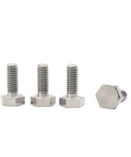 Shop Grade Two Titanium Hex Head Bolts M16 Metric Thread Heavy Duty Fasteners, four stainless bolts with hex heads.