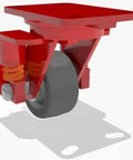 Heavy Duty Spring Loaded Swivel Caster With Two Inch Phenolic Wheel And Quarter Inch Steel Base Featuring Three Quarter Inch Roller Bearing For Tough Job Sites And Butter Smooth Rolling Motion, showcasing the spring mechanism and wheel design.
