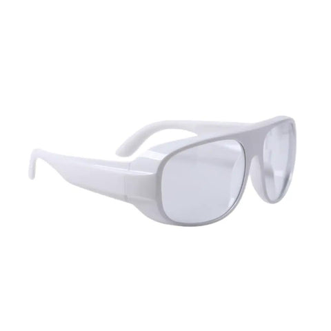 Rugged Shop Ready Co2 Laser Safety Glasses 9000 To 11000Nm Wavelength Od6 Plus Optical Density, clear lenses, side view.