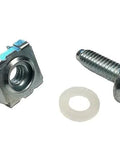 Killer Grip 12-24 Zinc Cage Nuts And Phillips Truss Head Screws Pro Grade Hardware Bundle With Tough Plastic Washers For Secure Rack Mounting Snap In Placement Built Different 25 Pack Usa Made, showing a zinc cage nut, screw, and washer.