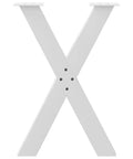 Adjustable Dining Table Legs Two Pack Heavy Duty Powder Coated Steel Desk Legs With Levelers White Finish front view