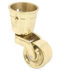 Top Notch Solid Brass Furniture Casters Featuring Vintage Round Cup Design And Slick Swivel Action For Heavy Duty Glide And Smooth Home Upgrade Projects, 1 1/4in wheel.
