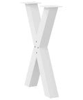 Adjustable Dining Table Legs Two Pack Heavy Duty Powder Coated Steel Desk Legs With Levelers White Finish side view