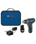 Badass Cordless Drill Driver With Smooth Operator Design And 12V Max Lithium Ion Battery Offering Two Speed Settings Plus Total Knockout Compatibility For Bosch Ps31 Models With Ergonomic Handle For Zero Sweat Precision Work in a carrying case with accessories.