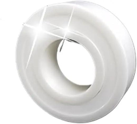 Full Ceramic Bearing Single Piece No Shaft Meshing High Load Rating Buttery Smooth Rotation Heavy Duty Wear Resistance Ultra Low Noise Long Lifecycle Durable Finish Built Like A Tank For Tough Jobs, white ceramic bearing close-up.